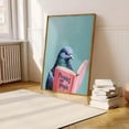 thumbnail image 4 of [UNFRAMED] Pigeon Reading Pooping on People Book Wall Art Funny Bathroom Art, 4 of 5