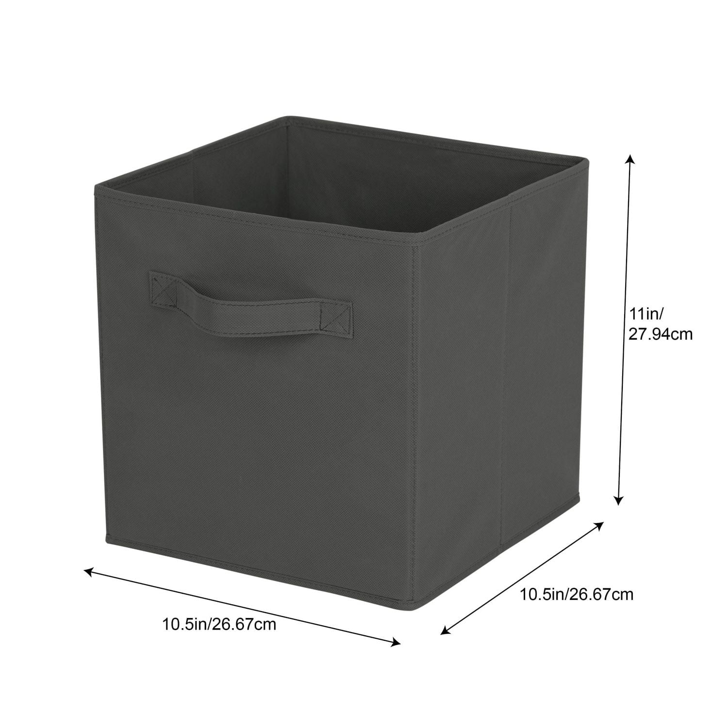 Panier de rangement en tissu Mainstays - Pliable, idéal pour la chambre d'enfant, la salle de jeux, le placard et l'organisation de la maison Taille assemblé : 26.7cmx26.7cmx27.9cm; Plusieurs couleurs en option.