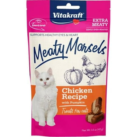 (9 pack ) Vitakraft Meaty Morsels Soft Cat Treats Chicken Recipe with Pumpkin 1.4 oz