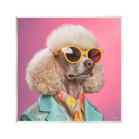 Stupell Industries Stylish Poodle Portrait Animals & Insects Painting Unframed Art Print Wall Art, 12 x 12
