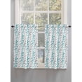 thumbnail image 5 of Teal Blue Grey Botanical 2 Panel Kitchen Curtains for Windows, Spring Floral Summer Farmhouse Bathroom Privacy Curtain, Home Décor Window Treatment for Bedroom/Living Room 55"x45", 5 of 6