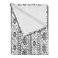 thumbnail image 2 of Ethnic Soft Flannel Fleece Throw Blanket, Grunge Pattern with Effects Folk Culture Print, Cozy Plush for Indoor and Outdoor Use, 60" x 80", Black and White, by Ambesonne, 2 of 5