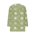 thumbnail image 4 of Chandail à Capuche Oversize pour Femmes, Chandail Imprimé Décontracté à Manches 3/4, Col Rond en Lin, Chandail en Molleton Grande Taille Multicolore, 4 of 5