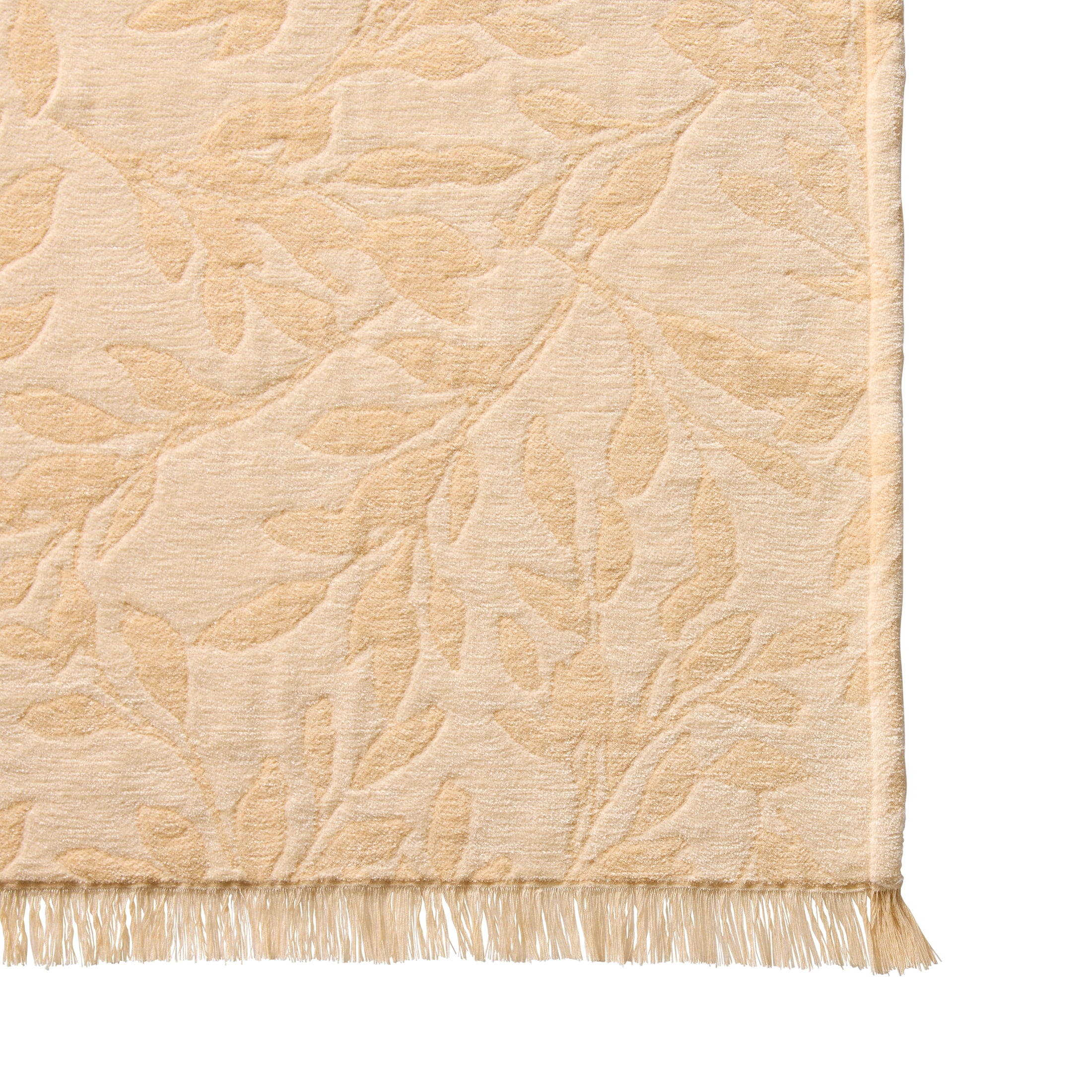 Better Homes & Gardens Woven Chenille Botanical Throw Blanket, UK Butter, 50 in x 72 in