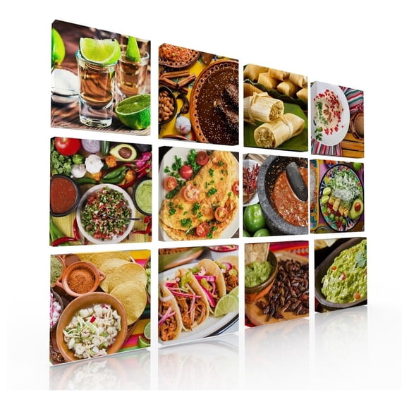Set De 12 Cuadros Decorativos Para Pared Ricos Antojitos Ideas Creativas Cuadro sublimado en tela