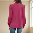 thumbnail image 4 of Womens Dressy Business Casual Blouse Elegant Long Sleeve Pleated Tops Work Shirt Fall Outfits, 4 of 6