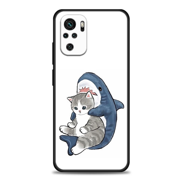 Divertida funda de teléfono con diseño de gato y gatito para teléfono, cubierta negra para Poco Redmi Note 8, Poco X4, X4, NFC, M4, X3, F3, M3, F1, GT Pro zhangmengya LED