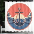 thumbnail image 4 of Ambesonne Nautical Shower Curtain, Sea Waves at Sunset, 69"Wx70"L, Red Blue Yellow, 4 of 5