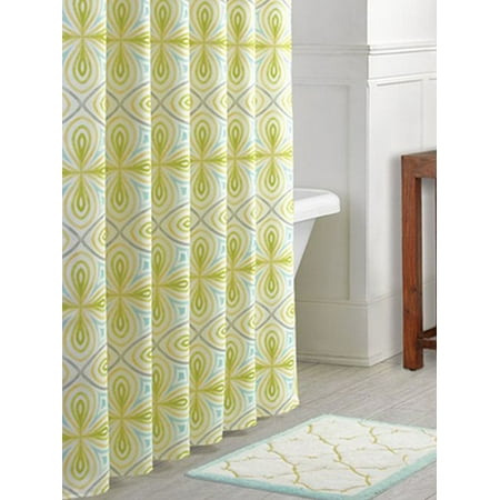 Sonoma Catalina Fabric Shower Curtain Geometric Yellow Green Blue Sonoma Catalina Fabric Shower Curtain Geometric Yellow Green Blue Bath Dcor Com