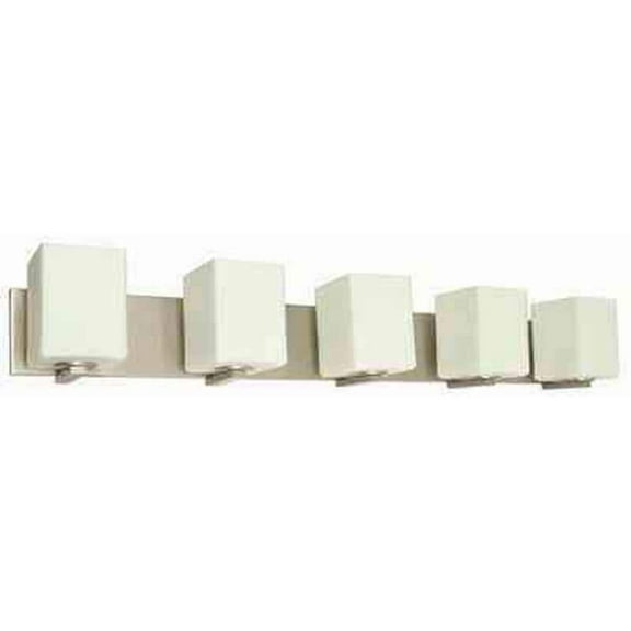 Monument 5-Light Vanity Lighting, Brushed Nickel, 38-1/4 X 5 X 5-7/8 In., 5 60-Watt E26 Base Bulb (Not Included)