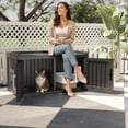 thumbnail image 4 of EasyUp Resin Hidden Cat Litter Box Enclosure, Dual-Door Weatherproof Indoor Furniture for Corners & Small Spaces, Black, 4 of 8