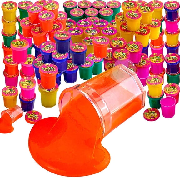 Kicko Mini Noise Putty Toys for Kids - Pack of 96 Slimes - Ideal for Sensory and Tactile Stimulation, Event Prize, Arts and Crafts, Bag Stuffer, Slime Parties, Educational Game, Assorted Color…