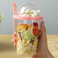 thumbnail image 3 of Taza de ensalada portátil Matsuzay con tapa de rosca y cuchara azul Cielo 500ml, 3 of 6