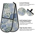 thumbnail image 2 of Yayeee Double Oven Mitt Kitchen Heat Resistant Baking 35" x7" Quilted Cotton Glove, Blue Hydrangeas Pattern, 2 of 6