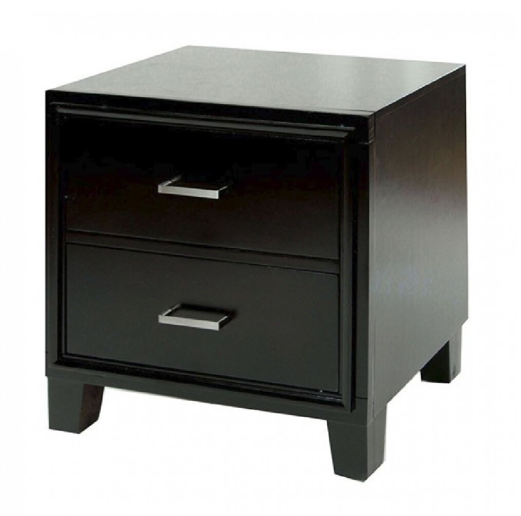 Minyard 2 Drawer Nightstand, Drawer Glide Mechanism Roller Glides