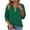 Green, variant on Ziynglg 3/4 Sleeve T-Shirts for Women Summer V Neck Stretch Tops Zipper Color Block Shirts Loose Pullover Blouses