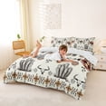 thumbnail image 3 of jejeloiu Retro Aztec Geometric Duvet Cover Set Kids,Tribal Bohemian Style Print Bedding Full,Reversible,3-Piece(No Comforter), 3 of 6