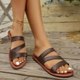 thumbnail image 5 of Censtreet Women's Flat Sandals Fashion Slides With Soft Leather Slippers for Summer, 5 of 8
