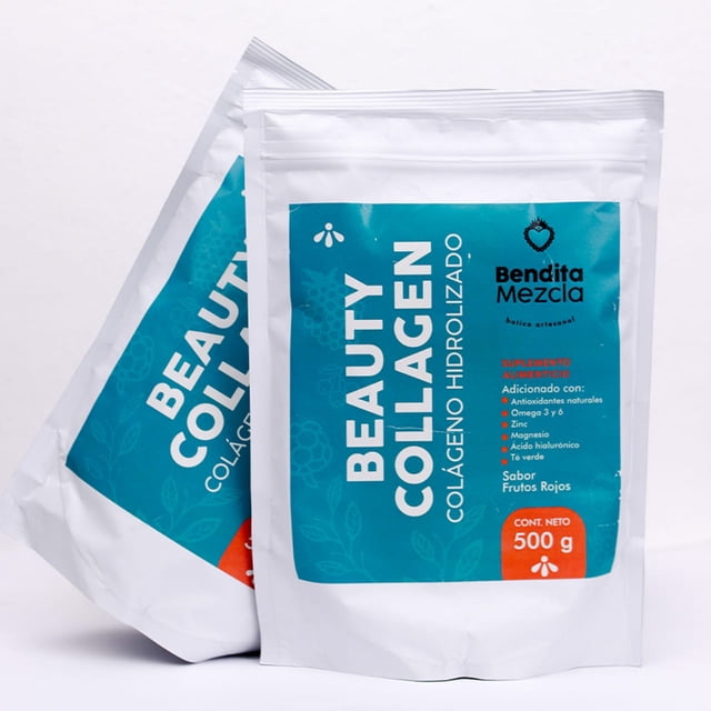 Colageno Hidrolizado Bendita Mezcla Beauty Collagen Polvo sabor Frutos Rojos adicionado