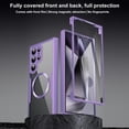 thumbnail image 6 of Dteck Magnetic for Samsung Galaxy S23 Ultra, Dustproof Design Compatible with MagSafe, Built-in Screen Protector Camera Protection Double Sided Clear Cover for Galaxy S23 Ultra,Purple, 6 of 7