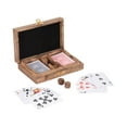thumbnail image 5 of Sagebrook Home's Mango Wood and Brass 7x5 Cards & Dice Box - Artisan Crafted, Brown, Ideal for Home Entertainers, 5 of 9