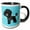 Black/White, variant on 3drose, Cute Black Poodle Blue Paw Print Background, 11oz Two-tone Black Mug