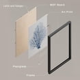 thumbnail image 4 of PixonSign Framed Wall Art Blue Marine Plants, Set of 4 Sea Botanical Leaves Wall Decor Arts, Watercolor Minimalism Wall Décor, Adhesive Canvas Poster, Modern Home Artwork - 11"x14" Black, 4 of 5