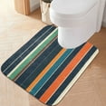 thumbnail image 2 of Yayeee Bath Rug for Bathroom Floor Non Slip Rectangle Fluffy Soft Absorbent Mat, 16"x24", Navy Blue Stripes, 2 of 7