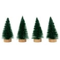 thumbnail image 2 of Tnobhg 4Pcs Mini Christmas Tree Realistic Exquisite Workmanship Wooden Base Christmas Tree Ornament for Party Home Decor, 2 of 8