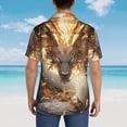 thumbnail image 5 of Cauagu Golden Horned White Dragon Print Hawaiian Shirt for Men,Casual Short Sleeve Button Down Shirts Summer Beach Men's Regular-Fit Short-Sleeve Print Shirt -X-Large, 5 of 6