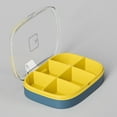 thumbnail image 2 of Snackle Box Container,Divided Serving Tray with Lid and Handle,Snack Organizer for Candy, Fruits, Nuts, 4 Compartments snack tray,Portable Snack Box for Picnic,Party,movie night,road trips, 2 of 3
