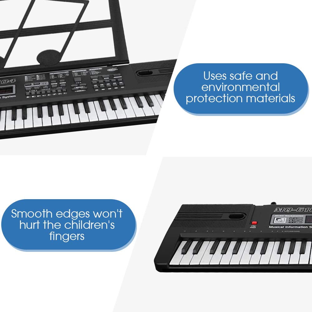 Portable USB Electronic Keyboard Piano with Microphone Music Stand 61 Keys Electronic Digital Piano for Gift