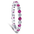 thumbnail image 2 of Pompeii 1 cttw Ruby & Diamond Wedding Eternity Stackable Ring 10k White Gold (G/H,I1-I2), 2 of 6