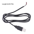 thumbnail image 3 of 30cm/100cm/200cm Power Supply Cable 22AWG USB Male 2Pin Bare Wire 5V Charging Cord Extension Wire for LED Light Fan, 3 of 8