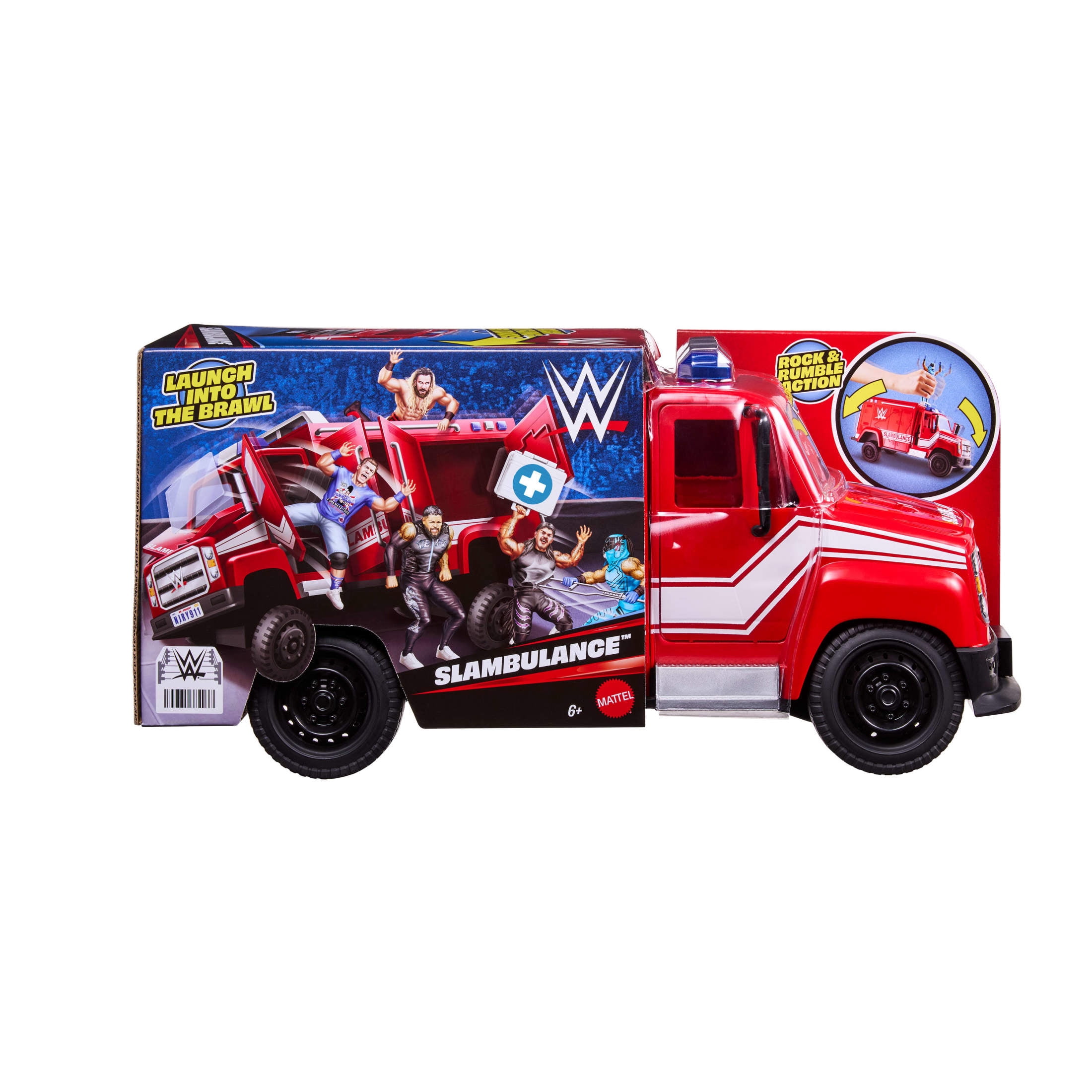 WWE Slambulance Vehicle with Brawling, Bashing & Smashing Action includes Crutches and Medical Case