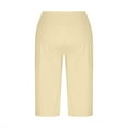 thumbnail image 3 of Capri Pants for Women High Waisted Pull On Elastic Waist Dressy Casual Stretchy Capris Trousers Pants Pockets, Limited Time Clearance, 3 of 5