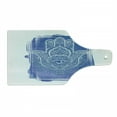 thumbnail image 1 of Hamsa Cutting Board, Abstract Ornamental Hand Drawn Delicate Details ism Art, Decorative Tempered Glass Cutting and Serving Board, Wine Bottle Shape, Blue White, by Ambesonne, 1 of 1