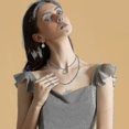 thumbnail image 4 of S Face Necklace And Earrings Set, 14k Layer Clip Chain Preppy Jewelry For Daughter M, 4 of 5