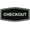 Black, variant on Signs ByLITA Fancy Checkout Sign - Laser-Engraved Lettering | Durable ABS Plastic | Vibrant Colors | Powerful Foam Tape (Red) - Small