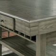 thumbnail image 4 of Furniture of America Wood Wine Rack Counter Height Table 40.00 inch Rectangle Dining Table Grey, 4 of 5