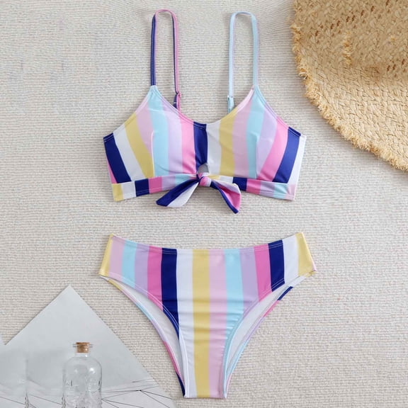 Warop Women's Printed Bikini with Padded Bra and No Underwire, 2-Piece Swimsuit Set for Beach and Pool