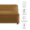 thumbnail image 2 of Modway Auren Vegan Leather Upholstered Modular Armless Chair in Camel, 2 of 10