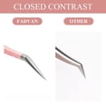 thumbnail image 5 of Eyelash Extensions Fiber Tip Eyelash Tweezers Dolphin-shaped Curved Volume Tweezers Eyelash Extensions Craft Fine Angled Lash Extension Tweezers Pink, 5 of 5
