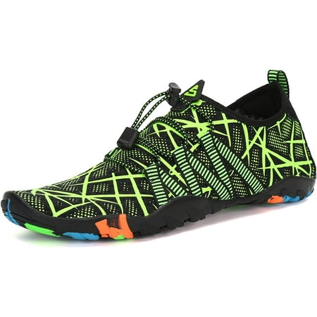 

Mens Womens Water Shoes Quick Dry for Aqua Sports Pool Beach Walking Green (Feet Long 294mm)