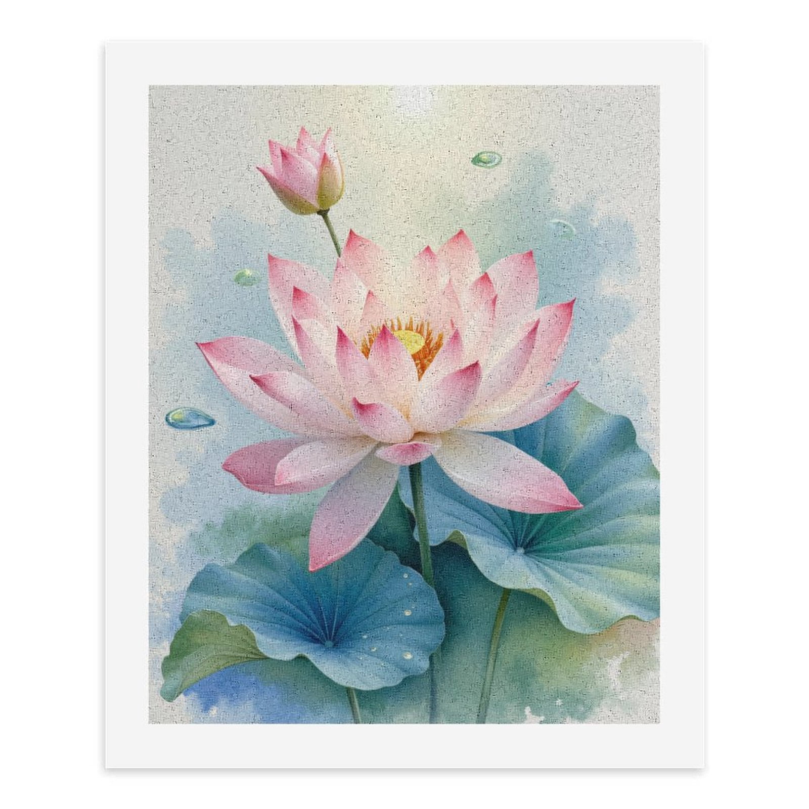 Paint By Numbers Kit for Adults Beginner - Lotus Blossom Serenity Watercolor Art DIY Canvas Painting Kits for Adults, Frameless Paint By Number for Adults for Home Wall Decor 16x20 Inch