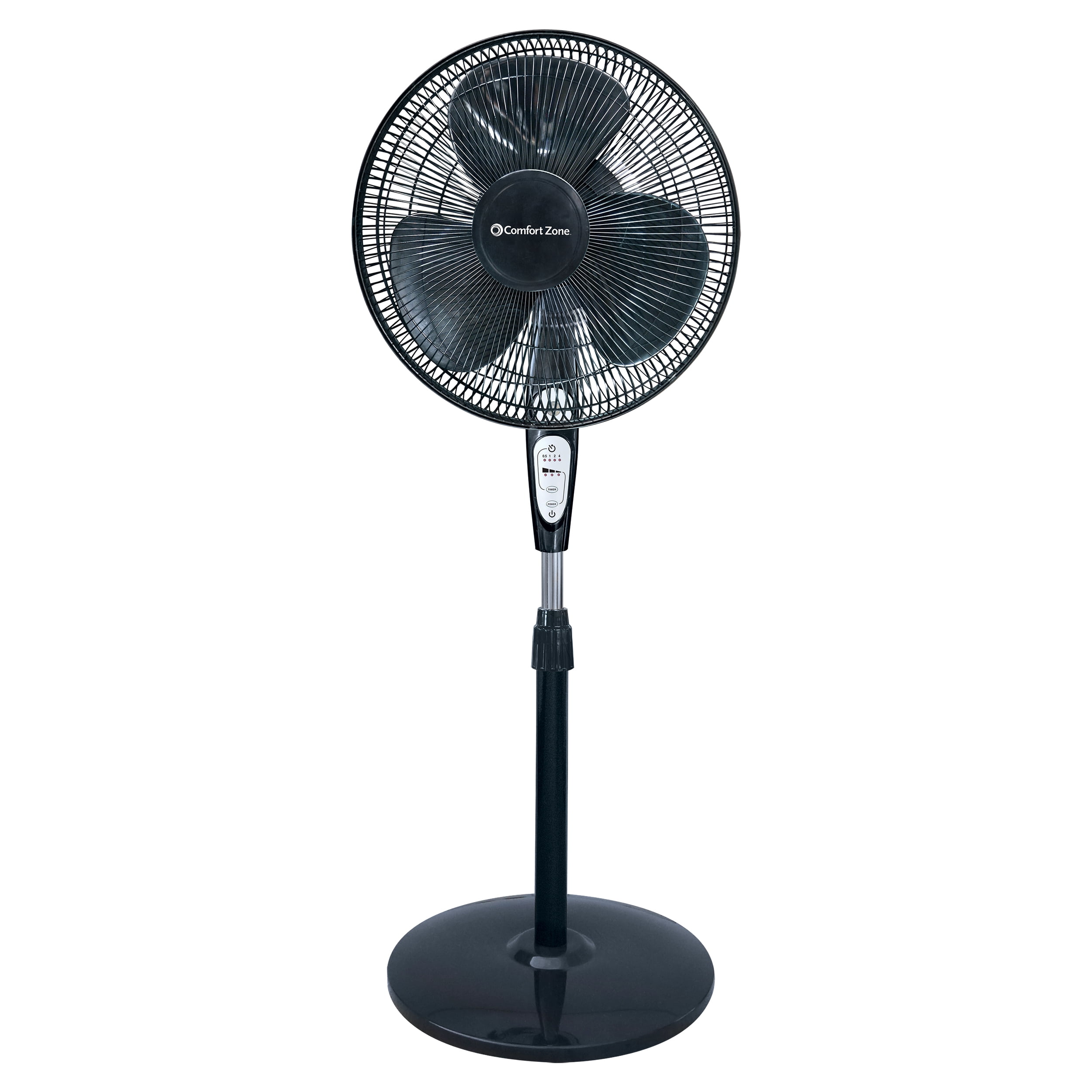 Comfort Zone 18" 3Speed Adjustable Height Oscillating Pedestal Fan