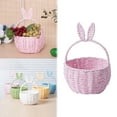 thumbnail image 2 of MOQIN Bunny Easter Woven Basket for Party Favors, Handmade Wicker Rattan Easter Candy Eggs Baskets for Kids, 1 Pack Easter Basket with Handle for Easter Egg Hunt Party Gifts Toy Storage, 2 of 9
