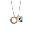 thumbnail image 2 of Delight Jewelry Acrylic 7/8" Ring Goldtone Silvertone Script Initial Disc - G - Charm Necklace, 20"+3", 2 of 4