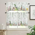 thumbnail image 2 of Easter Kitchen Curtains and Valances Set Easter Spring Eggs and Gnomes Green Leaves Valance Curtain for Living Room Bedroom, Semi-Sheer Window Curtains with Rod Pocket, 2 of 6