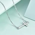 thumbnail image 5 of 925 Sterling Silver Sideways Cross Pendant Necklace for Women, 5 of 11